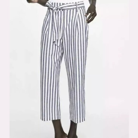 Zara Striped High Waist Trousers - Picture 9 of 12